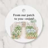 Waterverf Peter Rabbit Veggie Garden Baby shower Bedankjes Labels (Voorkant)