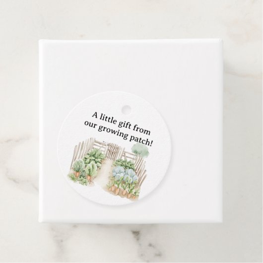 Waterverf Peter Rabbit Veggie Garden Baby shower Bedankjes Labels (In situ)