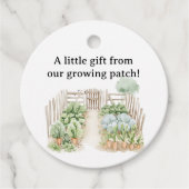 Waterverf Peter Rabbit Veggie Garden Baby shower Bedankjes Labels (Voorkant)