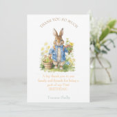 Waterverf Peter Rabbit Verjaardag Bedankkaart (Staand voorkant)