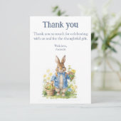 Waterverf Peter Rabbit Verjaardag Bedankkaart (Staand voorkant)