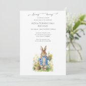 Waterverf Peter Rabbit Verjaardag Kaart (Staand voorkant)