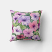 Waterverf petunia bloemen kussen (Achterkant)