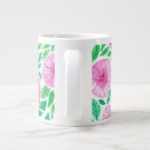 Waterverf petunia tuin grote koffiekop (Achterkant)