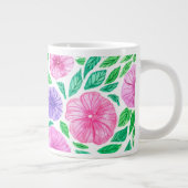 Waterverf petunia tuin grote koffiekop (Rechts)