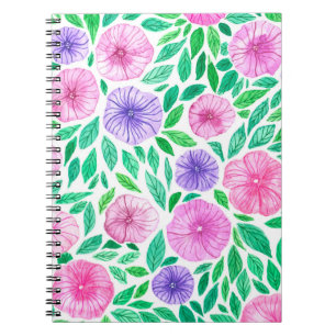 Waterverf petunia tuin notitieboek