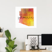 Waterverf Phoenix Arizona Poster (Thuiskantoor)