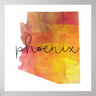 Waterverf Phoenix Arizona Poster