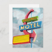 Waterverf Phoenix Motel Briefkaart (Voorkant / Achterkant)