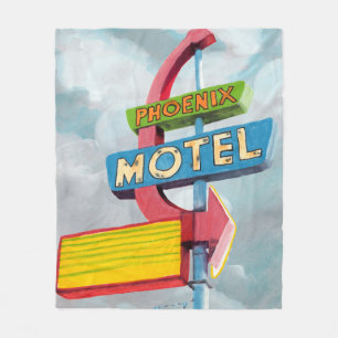Waterverf Phoenix Motel Fleece Deken