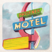 Waterverf Phoenix Motel Kartonnen Onderzetters (Voorkant)