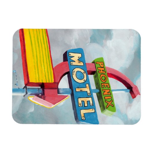 Waterverf Phoenix Motel Magneet (Horizontaal)