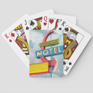 Waterverf Phoenix Motel Pokerkaarten