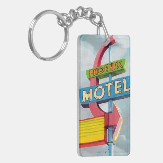 Waterverf Phoenix Motel Sleutelhanger (Voorkant Links)