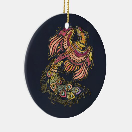Waterverf Phoenix vogel Keramisch Ornament (Rechts)