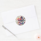 Waterverf Piano en Flowers Ronde Sticker (Envelop)
