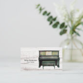  Waterverf Piano-leraar Visitekaartje (Staand voorkant)