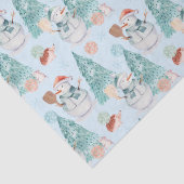 Waterverf Pickleball Snowmen Tissuepapier (Detail)