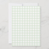 Waterverf Picknick Kant Groene Gingham Bruids Scho Kaart (Achterkant)