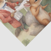 Waterverf Picknick met Woodland Friends decoupage Tissuepapier (Detail)