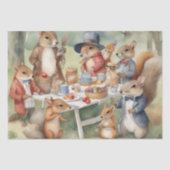 Waterverf Picknick met Woodland Friends decoupage Tissuepapier (Voorkant)