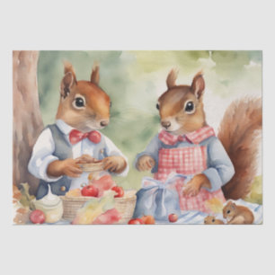 Waterverf Picknick met Woodland Friends decoupage Tissuepapier