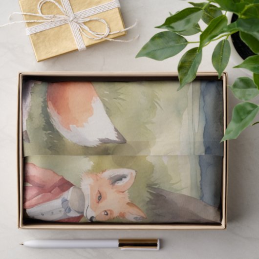 Waterverf Picknick met Woodland Friends decoupage Tissuepapier (Geschenk)