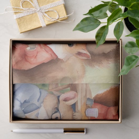 Waterverf Picknick met Woodland Friends decoupage Tissuepapier (Geschenk)