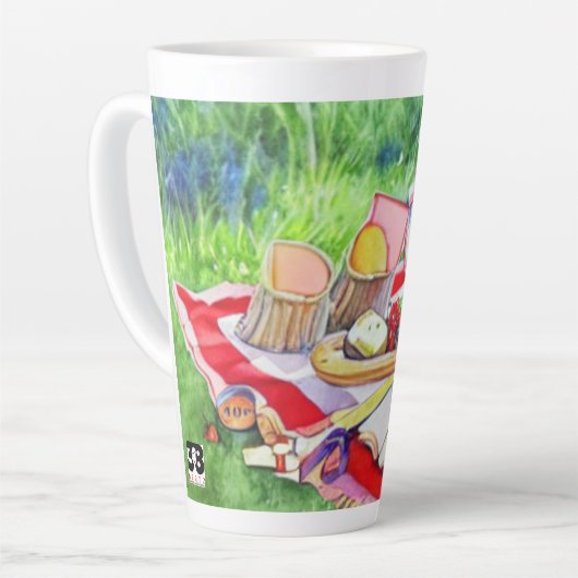Waterverf picknickdatum latte mok (Linkerhoek)