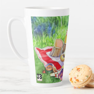 Waterverf picknickdatum latte mok