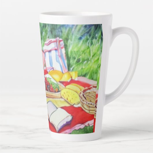 Waterverf picknickdatum latte mok (Rechts)