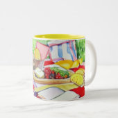 Waterverf picknickdatum tweekleurige koffiemok (Voorkant rechts)
