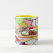 Waterverf picknickdatum tweekleurige koffiemok (Center)