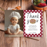 Waterverf Pie Baby Cook verjaardagsfeestje Bedankkaart<br><div class="desc">Vier het met dit taart thema kinderverjaardagsfeestje! Waterverf taart met jam.</div>