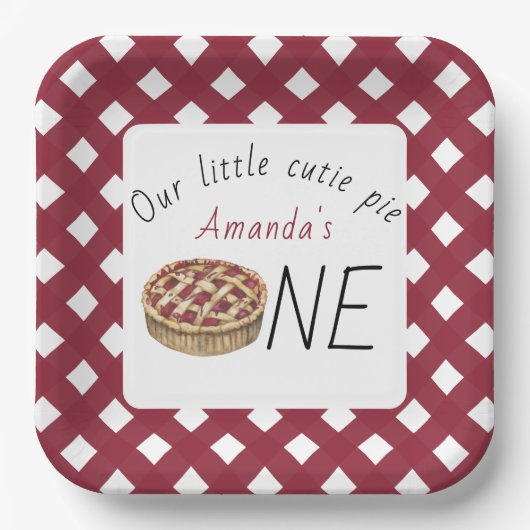 Waterverf Pie Kids Verjaardag Papieren Bordje (Voorkant)