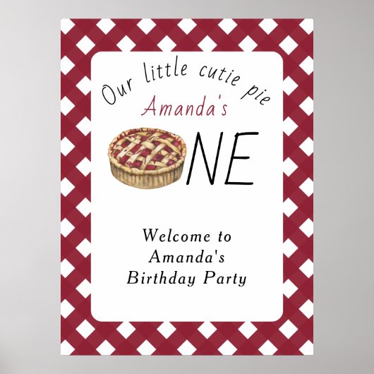 Waterverf Pie Kids Verjaardag Poster (Voorkant)