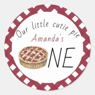 Waterverf Pie Kids Verjaardag Ronde Sticker