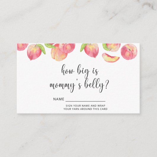 Waterverf piept hoe groot de buik van mama is informatiekaartje (Voorkant)
