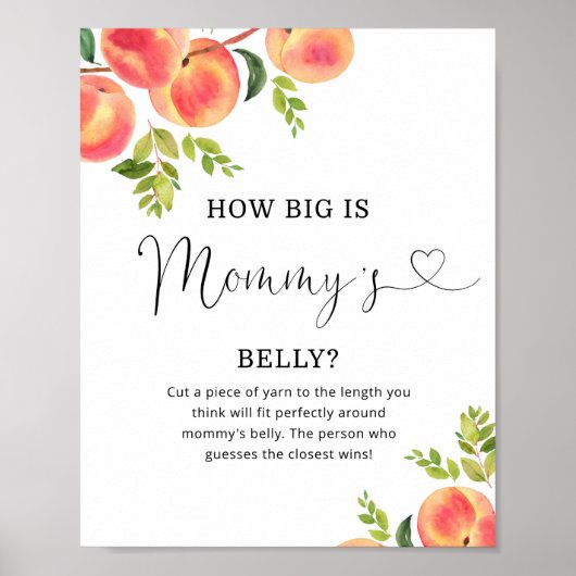 Waterverf piept hoe groot de buik van mama is poster (Voorkant)