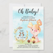 Waterverf Piggy Baby shower Boerderij Invitation Kaart (Voorkant)