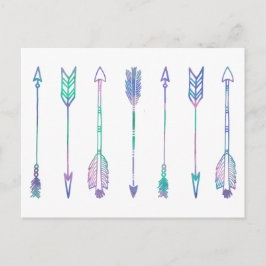 Waterverf Pijl afdrukken Briefkaart