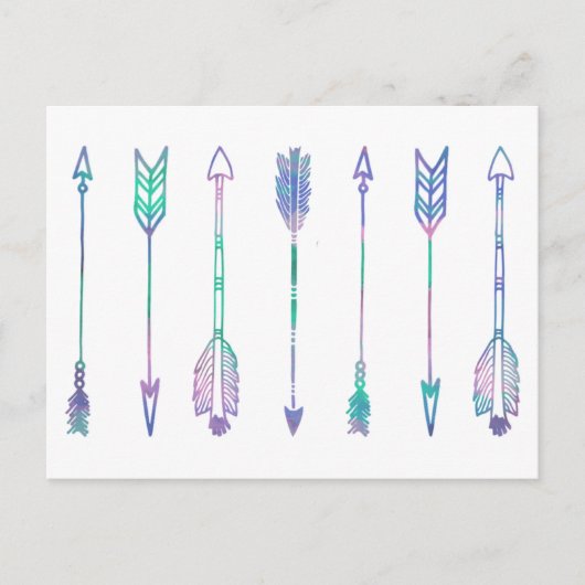Waterverf Pijl afdrukken Briefkaart (Voorkant)