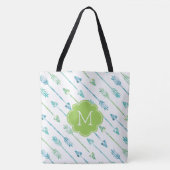 Waterverf pijlen patroon monogrammen tote bag (Voorkant)