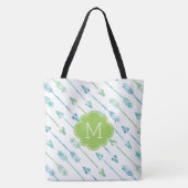 Waterverf pijlen patroon monogrammen tote bag (Achterkant)