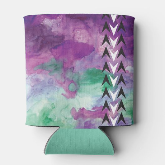 Waterverf pijlpunt kan ontwerpen blikjeskoeler (Achterkant)