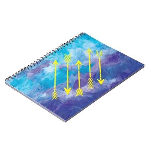 Waterverf pijlt laptopjournaal notitieboek (Linkerzijde)