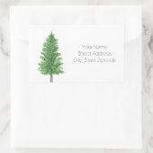 Waterverf Pijn Boom 2 Adresetiketten Rechthoekige Sticker (Tas)