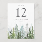 Waterverf Pijn Bos Bodenbindnummer Briefkaart (Voorkant)