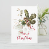 Waterverf Pijn Cones & Eucalyptuskerstmis (Staand voorkant)