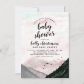 Waterverf Pijn Forest & Mountains Baby shower Kaart (Voorkant)